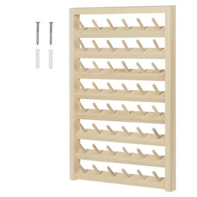 China Workable Spool Sewing Thread Stand Wooden Sewing Thread Holder Organizer Embroidery Storage Rack Stand Bracket for sale