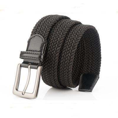 China Fashion Elastic Adjustable Braided Polyester Metal Buckle Custom Fabric Teams And Waist Belt Women for sale