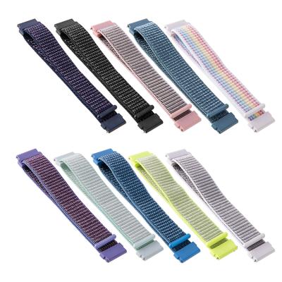 China Multicolor Variable Adjustable Sport Watch Strap Nylon Velcro Loopback Watchband For Smart Watch for sale