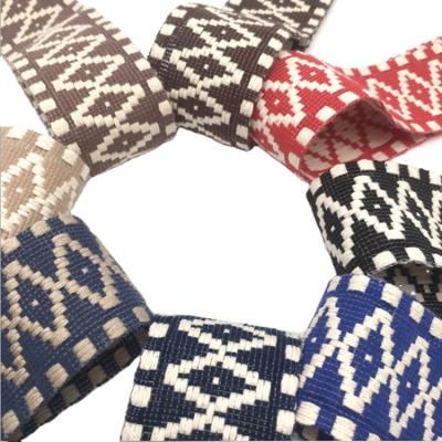 China Polyester woven storage tape 50mm colorful elastic customsized high elastic jacquard webbing for sale