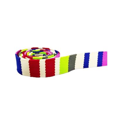 China High Toughness Sustainable Multicolor Strap 22mm Recycle Polyester Jacquard Webbing For Clothing And Bags for sale