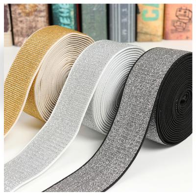 China Sustainable Development Factory Wholesale 51mm Sequined Strong Elastic Webbing For Clothing Shoes Upholstery for sale