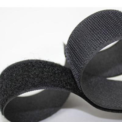 China Serviceable In Stock Quick Delivery Nylon Fast Delivery Durable High Adhesive Black Velcro Hook And Loop Tape Strap for sale