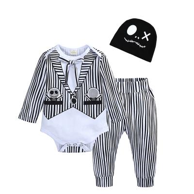 China Casual Wholesale New Design Drop Spring Baby Clothes 3pcs Baby Romper Set for sale