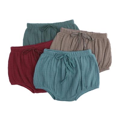 China Breathable Baby Shorts Summer Cotton Solid Canvas Kids Stripe Hot Bloomers for sale