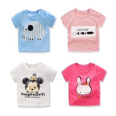 China Breathable Cute Cartoon Printing Summer Short Sleeve Children T-shirt Baby Animal T-shirt for sale