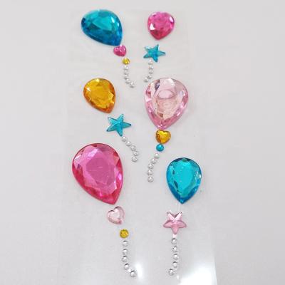 China Wholesale Colorful Cute Sticker Gem Crystals Kids Diamond Waterproof+Eco-friendly Balloon Decoration Stickers for sale