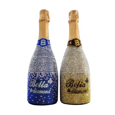 China New Design Waterproof Gem Diamond Rhinestone Adhesive Wine Bottles Adhesive Sticker for Bottle Decoration for sale