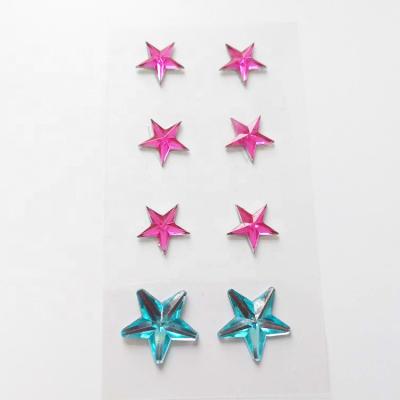 China Waterproof+Eco-friendly Custom Colors And Diamond Shape Stickers Diy Five-pointed Star Crystal Stickers for sale