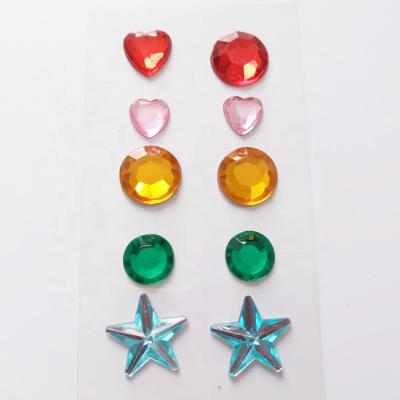 China Waterproof+Eco-friendly OEM Various Shape Colorful Diamond Crystal Shaped DIY Stickers For Kids for sale