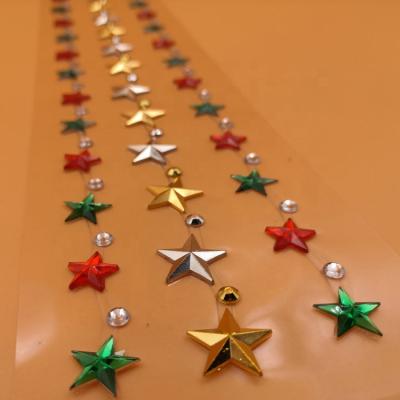 China Waterproof+Eco-friendly Bling Christmas Stars Gem Adhesive Rhinestone Stickers For Body Decoration Stickers for sale