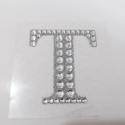 China Hot Selling Diamond English Letter Waterproof+Eco-friendly Rhinestone Adhesive Sticker for sale