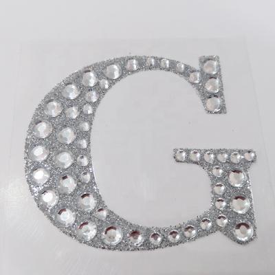 China Custom Adhesive Faux Stone Gem Sticker Letter Number Alphabet Crystal Glitter Diamond Waterproof+Eco-friendly Sticker for sale