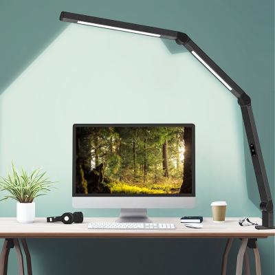 China 2021 Modern Personality Design Black Desk Lamp Modern Adjustable Long Arm Swing Lamp Desk Tables for sale