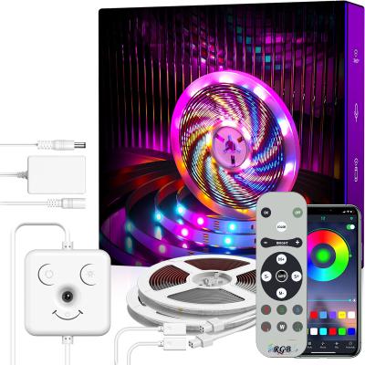 China Dimmable Cheap Price New Design 15M Led Light Strip Kit With Smile Face Voice Sync RGB Remote Controller Led Strip Lights 50ft for sale