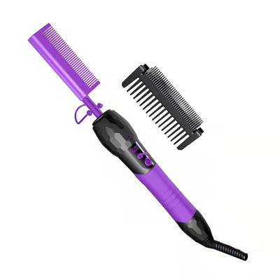 China Salon Wholesale Private Label 500 Degree Black Electric Set Hair Straightener Hot Comb for sale