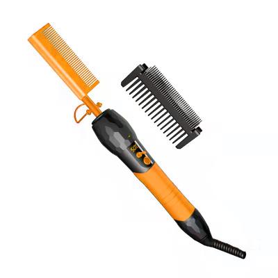 China Salon Logo Private Label Electric Custom Hot Comb 500 Degree Electric Bling Hot Comb Straightener Brush Hair for sale