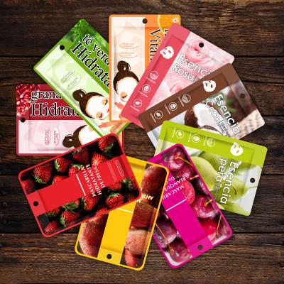 China 100% Moisturizer Natrual Sheet Organic Brightening Hydration Facial Best Face Mask OEM Wholesale Skin Care Oil Control Vitamin C Fruit Face Mask for sale