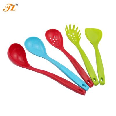 China Wholesale 5pcs Viable Colorful Kitchen Utensil Set Kitchen Tools Cookware Set With Plastic Handle for sale