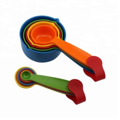 China Viable Colorful Plastic High Quality 10pcs Measuring Cups and Spoons for sale