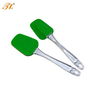 China Wholeware Disposable Food Grade Silicone Baking Pastry Tools Silicone Spatula With Transparent Handle for sale