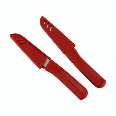 China Sustainable Colorful Plastic Handle Cover Knife Vegetable And Fruit Knife for sale