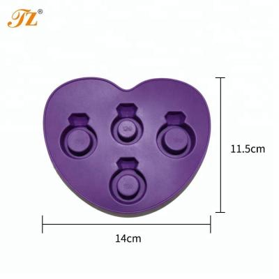 China Factory Wholesale Sustainable Diamond Ring Shaped Silicone Chocolate Molds Cookies Mold for sale