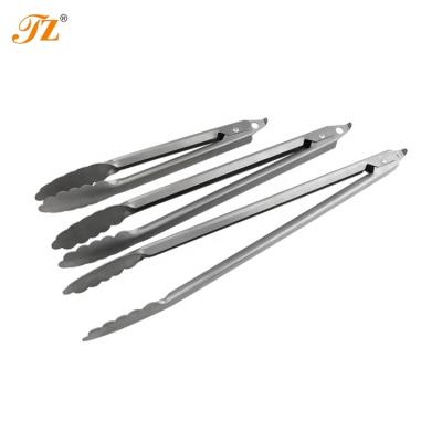 China Sustainable Food Grade Stainless Steel Food Tongs Set 10, 12 & 14 Inch With Easy Storage Lock for sale