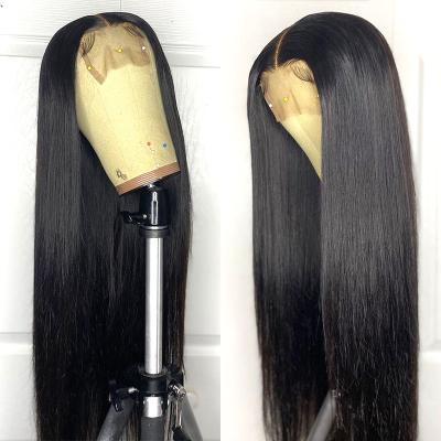 China Silky Straight Wig Head 4x4 Straight Lace Frontal Hair Wigs Natural Transparent Hair Color For Black Hair Addictive Raw Women Long 1B# Vietnam for sale