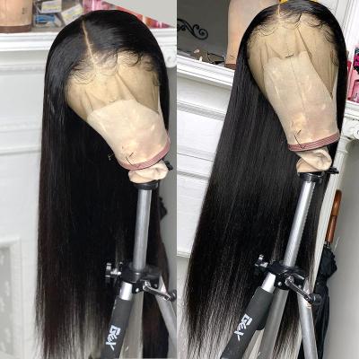 China Wholesale Price Grade 10a Straight Hair Addictive Raw Virgin Wig 100% Plucked Knots Bleached Hair 360 Lace Frontal Wigs for sale