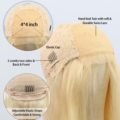 China Curly Loose Hair Bob Cut Wig Transparent Lace 613# 4x4 Bob Human Hair Wigs Blonde Curly Afro Hair Wig 100 Addictive Curly Afro Hair for sale