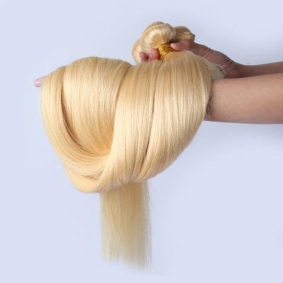 China Wholesale Good Quality Addictive Body Wave Double Weft For Dye 613 Blonde Hair Easy Color Women Hair Bundles Hair 100% Straight Hair for sale