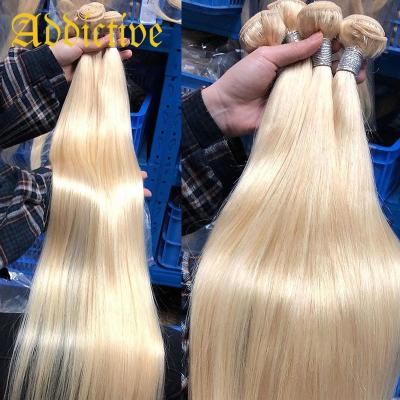 China Luster Addictive Raw Indian Mink #613 Honey Blonde Bundles Human Hair Healthy Natural Straight Hair 12 To 30 Inch Bundles Blonde 613 for sale