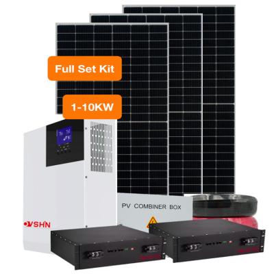 China High efficiency outdoor solar generator for home complete kit includes PV panels, inverter, lithium battery. 1kw, 2kw, 5kw for sale