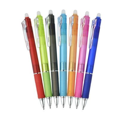 China Normal Retractable Erasable Ball Clicker Rubbing Pen Gel Ink Erasable Pen with Eraser for Kids School and Office for sale