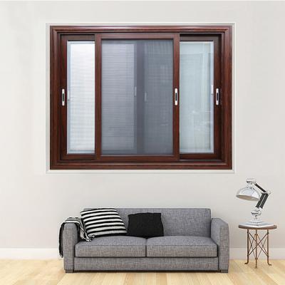 China Magnetic Modern Brown Bronze Color Aluminum Windows Powder Coating Powder Screen Aluminum Glass Sliding Window Designs For Sale for sale