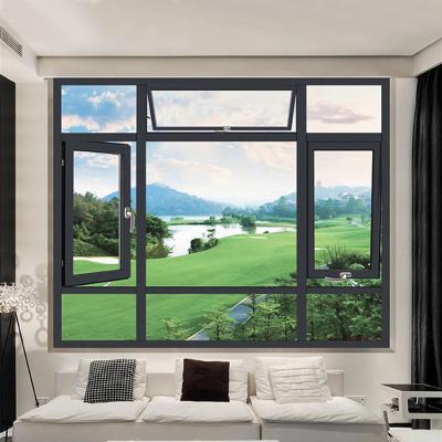 China Magnetic Custom Modern Soundproof Aluminum Frame Aluminum Alloy Frame Casement Window Open Double Glazed Swing Glass Windows for sale