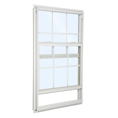 China Magnetic Screen Customized American Style Vertical Up Sliding Down PVC Double Hung Glass Sash Window for sale