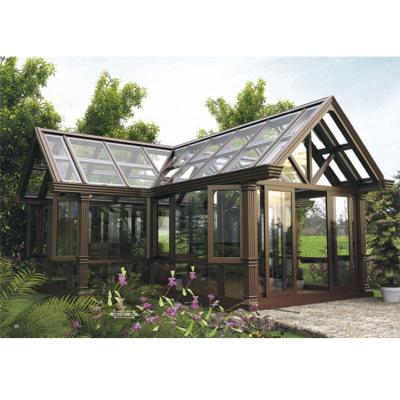 China Custom Modern Outdoor Aluminum Frame Conservatory Greenhouse Sunrooms Metal Glass Sunrooms and Glass Houses for sale