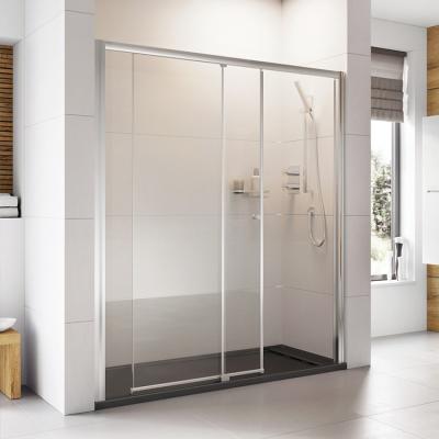 China Modern Modern House Hotel Apartment Interior Aluminum Alloy Clear Glass Water Resistant Sliding Shower Doors For Bathrooms for sale