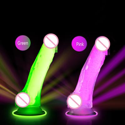 China Silicone Dildo Glows In The Dark Glow In The Dark Dildos For Anal Men With Strong Suction Cup Dildo-Para-hombr Silicon Dildo For Gay for sale