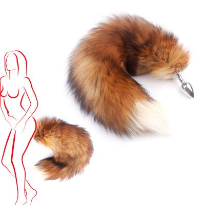 China Wholesale anal china factory stainless steel red fox tail metal plug foreplay sex toy fox tail butt plug for sale