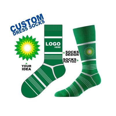 China Breathable Custom Personalized Logo Made Printed Compression Knit Cotton Polyester Crew Embroidery Jacquard Dye Sublimated Men Sports Sock for sale