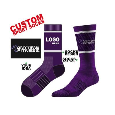 China Breathable Custom Logo White Socks Athletic Cotton Sport Socks for sale