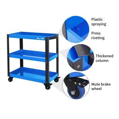 China Mobile Tool Trolley Simple Design 3 Floor Tool Trolley for Car Automobile Repair Factory Tools Storage and Placement for sale