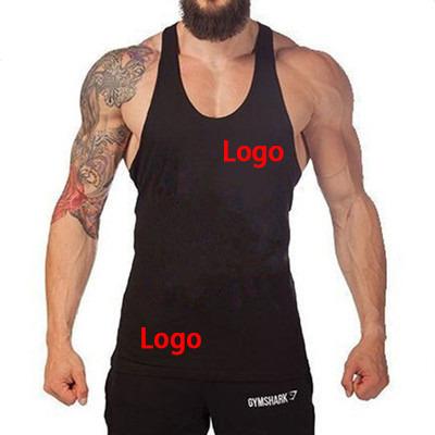 China New Fitness Vest Men Custom Logo Solid Color Sports Bodybuilding QUICK DRY Side Split Loose Vest T-shirt Cotton for sale