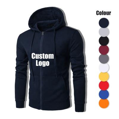 China Breathable 550 Grams Zipper Hooded 100% Cotton Hoodie For Men Fitness Slim Sportswear Custom Logo for sale