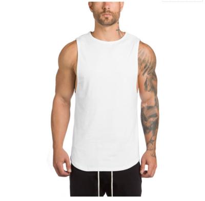 China Wholesale Custom OEM 170gsm 95% Cotton 5% Spandex Sustainable Men's Gym Plain Sports Athletic Tank Tops for sale