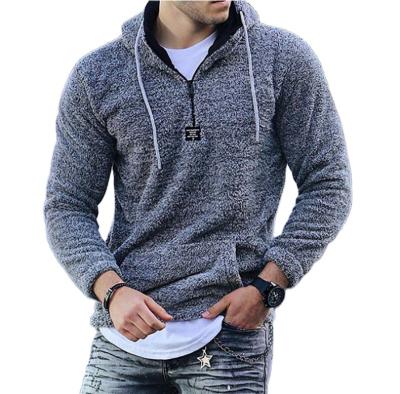 China PLUS SIZE casual MEN'S HOODIES 80%POLYESTER 20%COTTON 500GSM USA sweater men's sweater black wholesale anti-shrink zipper for sale