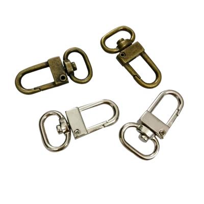 China Clip Hooks Wholesale Small Silver / Antique Brass Alloy Swivel Clasps Snap Hooks DIY Key Chain Ring for sale